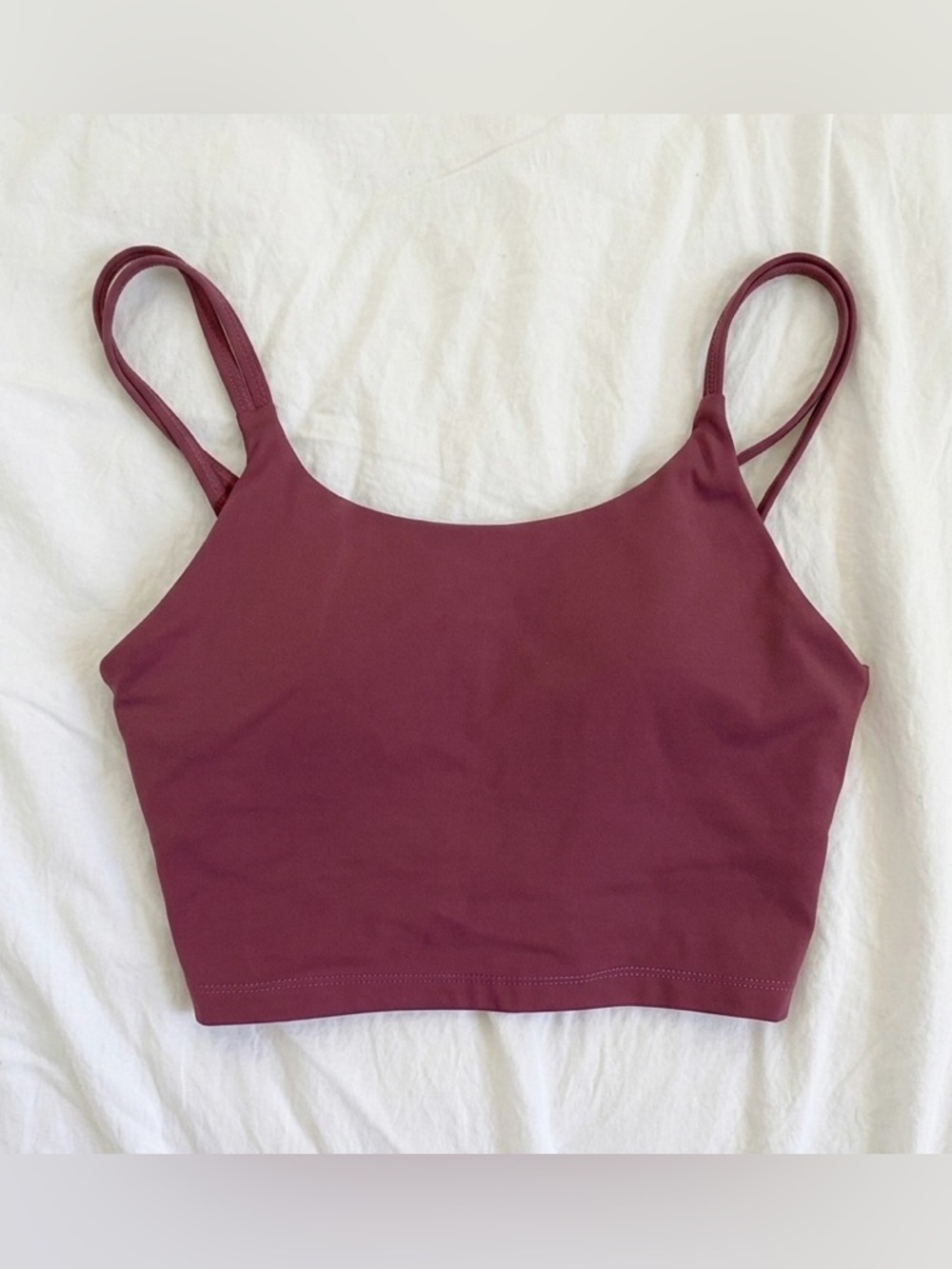 NVGTN Double Strap Cropped Maroon/Bordeaux Tank Top